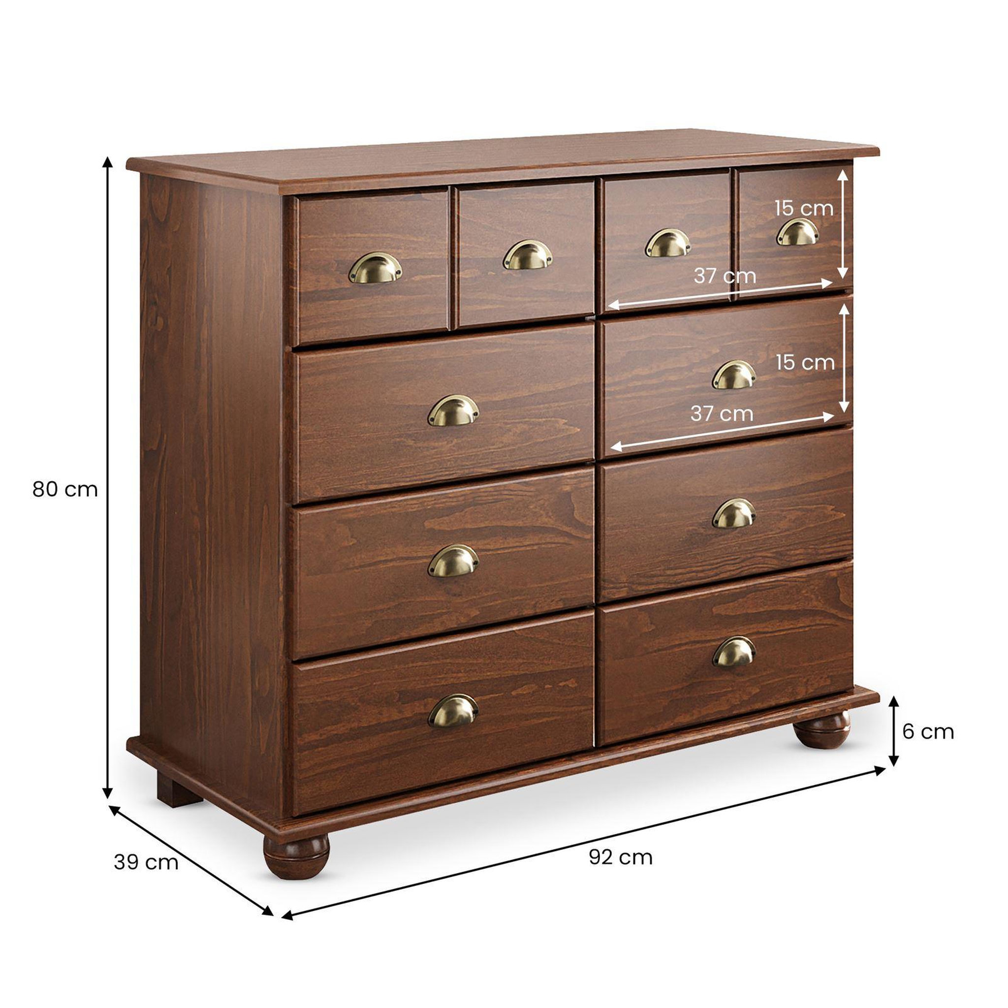 Voir la diapositive 5 : IDIMEX Commode apothicaire COLMAR en pin massif, 8 tiroirs