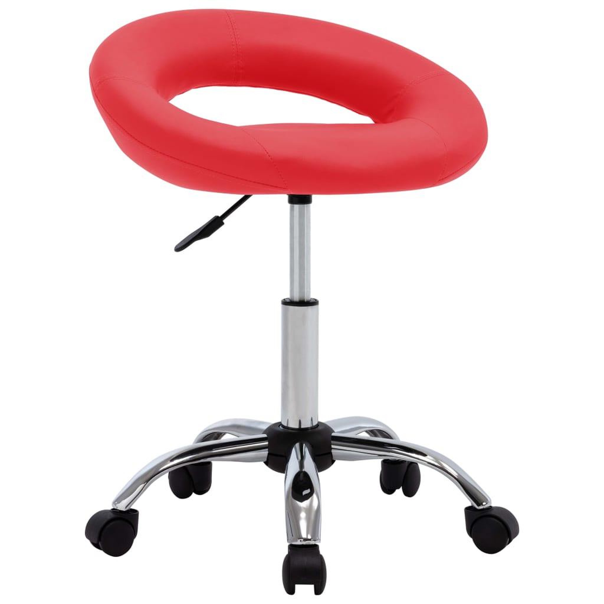 VIDAXL Chaise pivotante a manger Rouge Similicuir