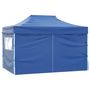 Voir la diapositive 3 : VIDAXL Tente de reception pliable avec 4 parois 3x4 m Acier Bleu