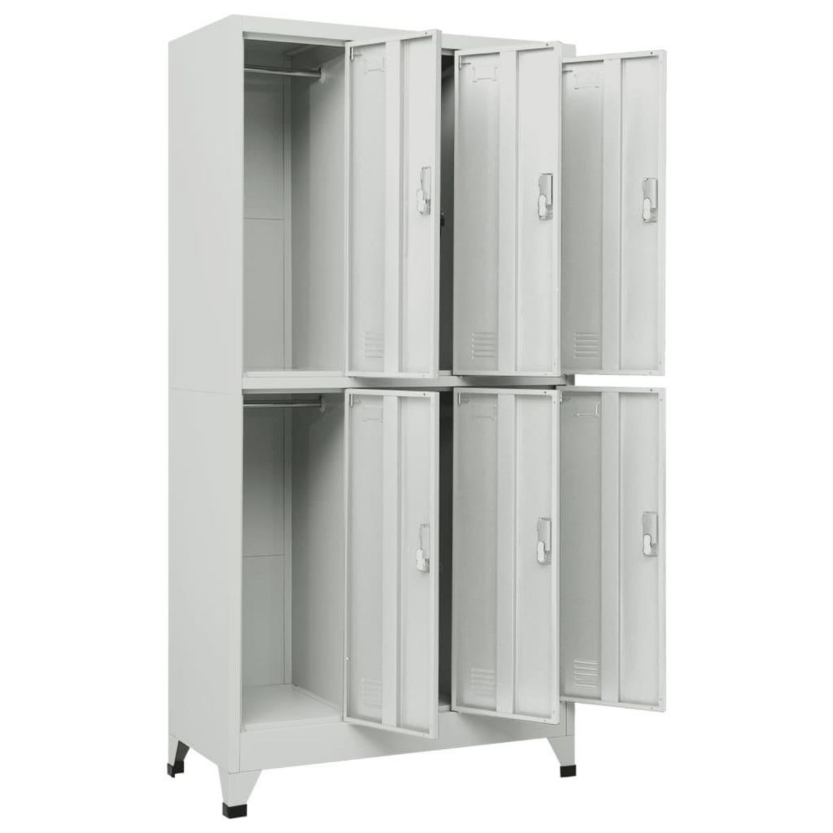 VIDAXL Armoire a casier avec 6 compartiments Acier 90x45x180 cm Gris