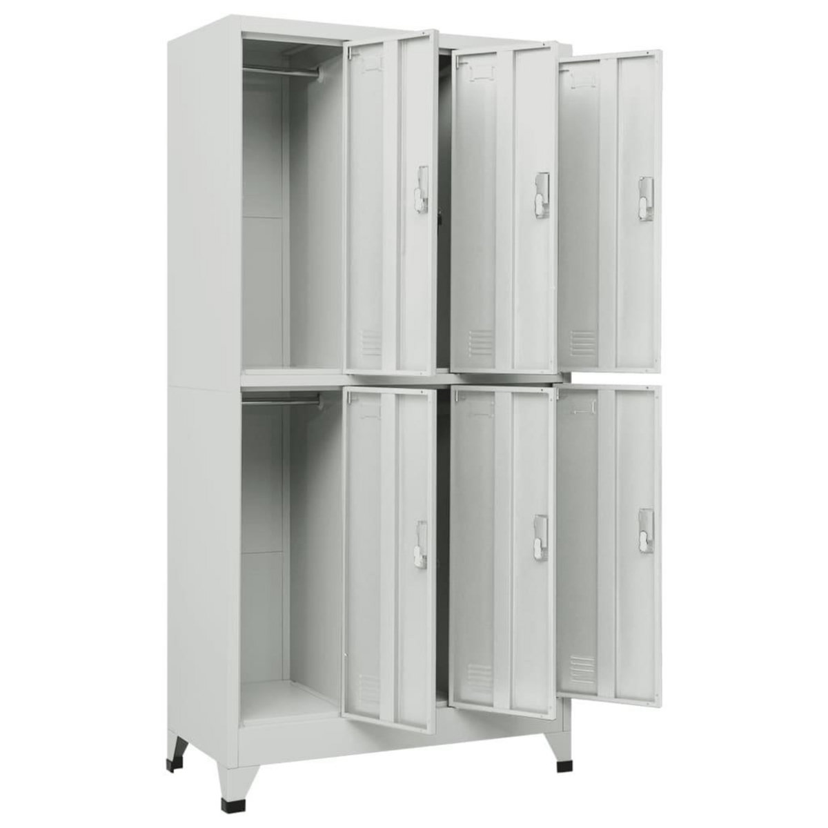 VIDAXL Armoire a casier avec 6 compartiments Acier 90x45x180 cm Gris