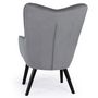 Voir la diapositive 4 : Paris Prix Fauteuil Design en Velours  Artic  100cm Gris