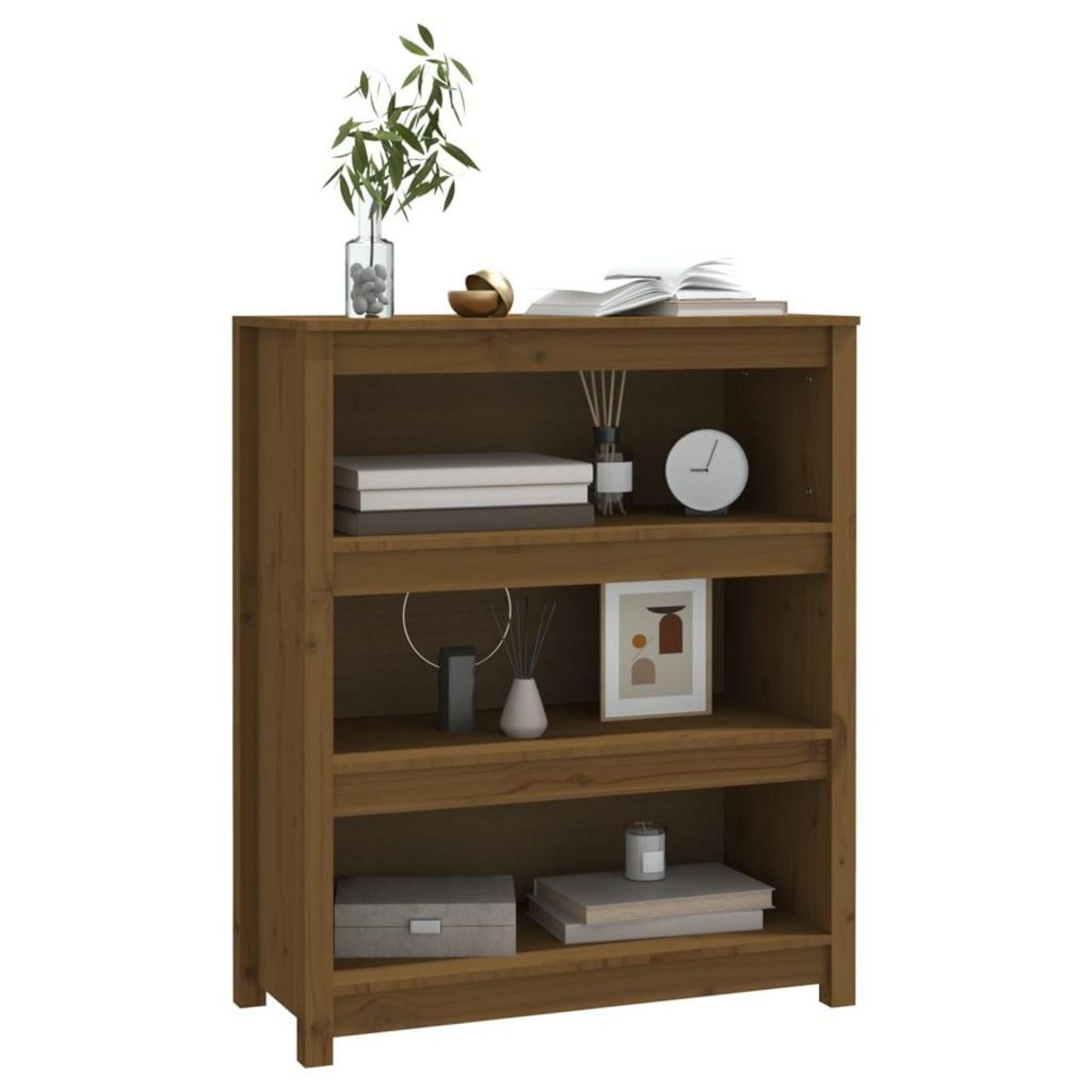 VIDAXL Bibliotheque Marron miel 80x35x97 cm Bois de pin massif