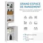 Voir la diapositive 5 : HOMCOM Meuble colonne de salle de bain moderne 34L x 24l x 170H cm blanc