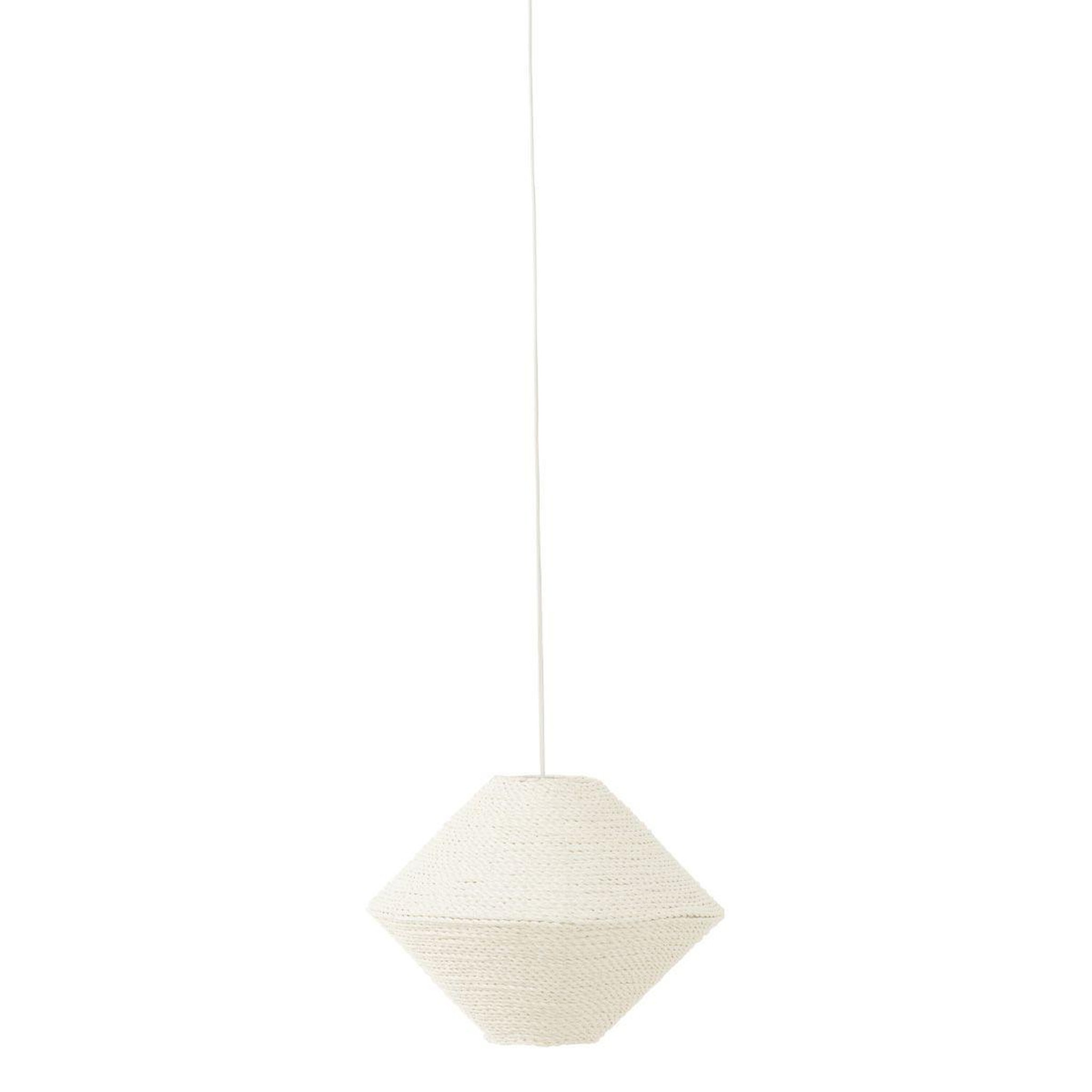 Voir la diapositive 1 : J-LINE Lampe suspension en raphia  soucoupe  35cm blanc