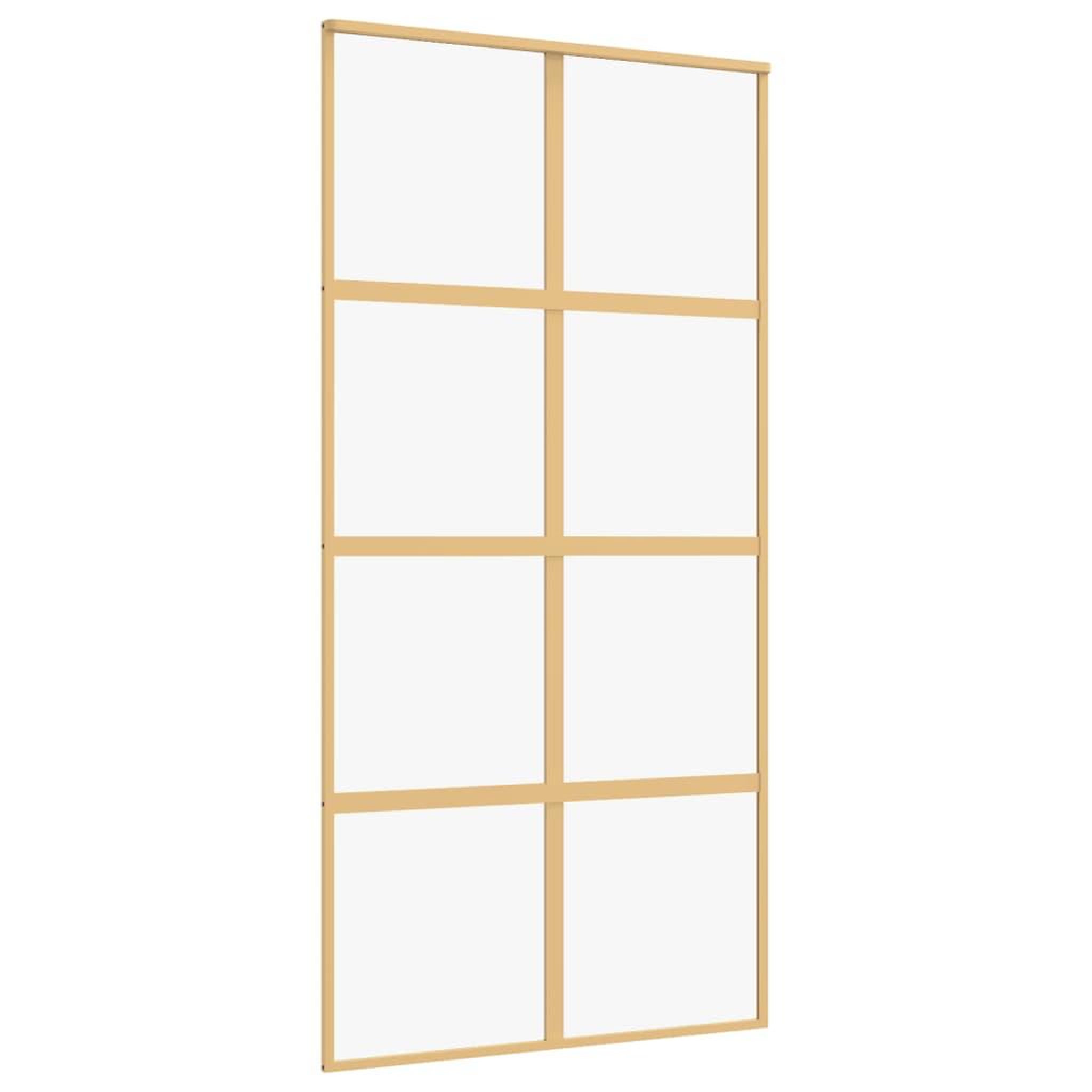 Voir la diapositive 2 : VIDAXL Porte coulissante dore 102,5x205cm verre ESG clair et aluminium