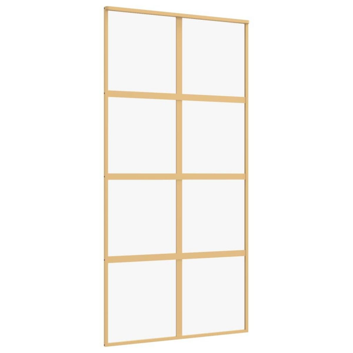 VIDAXL Porte coulissante dore 102,5x205cm verre ESG clair et aluminium