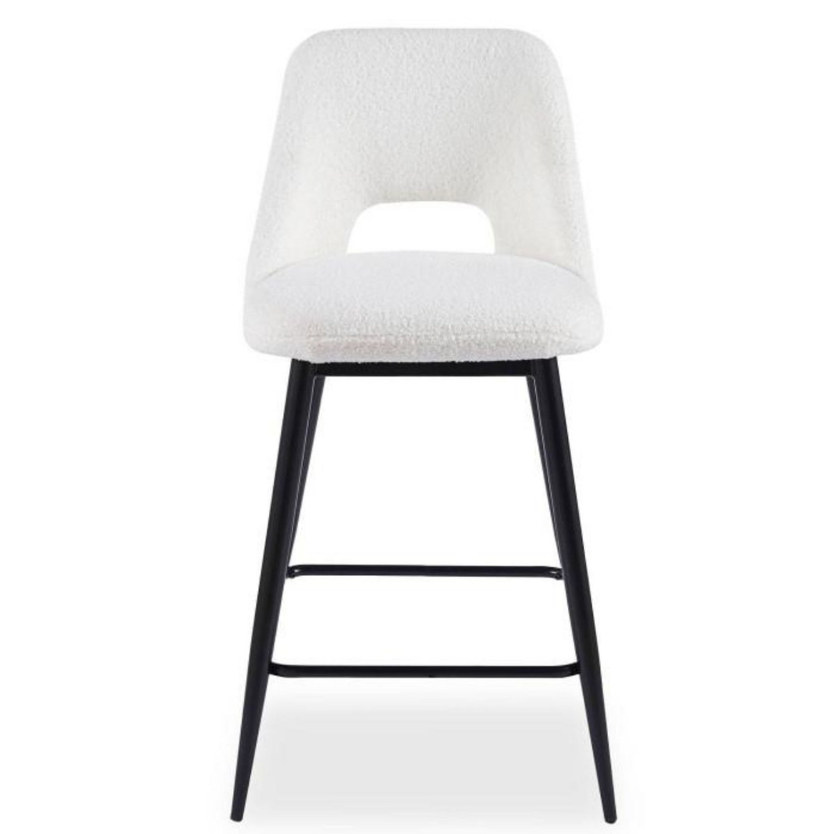 Paris Prix Lot de 2 Chaises de Bar  Bouclette  92cm Crème & Noir