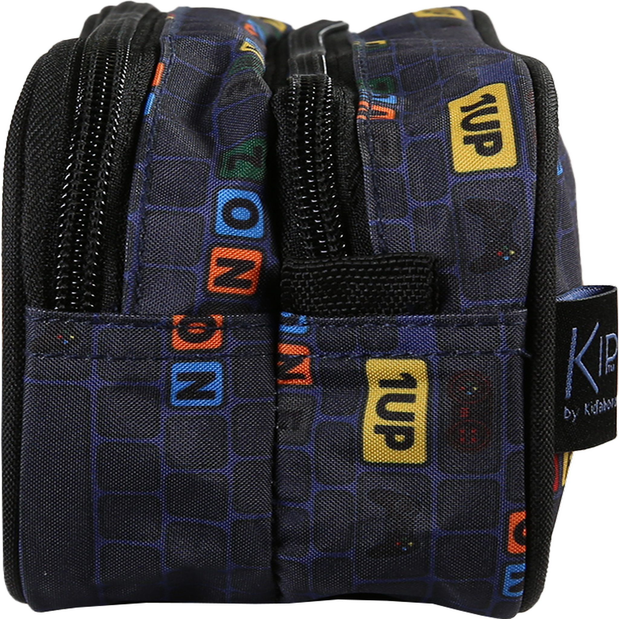 Voir la diapositive 3 : Bagtrotter KIP - Trousse scolaire Rectangulaire School Time - Bleu/Noir - 2 Compartiments