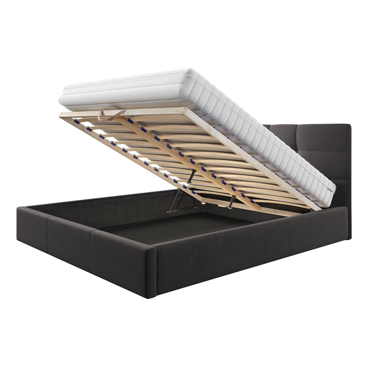 BEST MOBILIER Mael - lit coffre - 180x200 - en tissu - sommier inclus