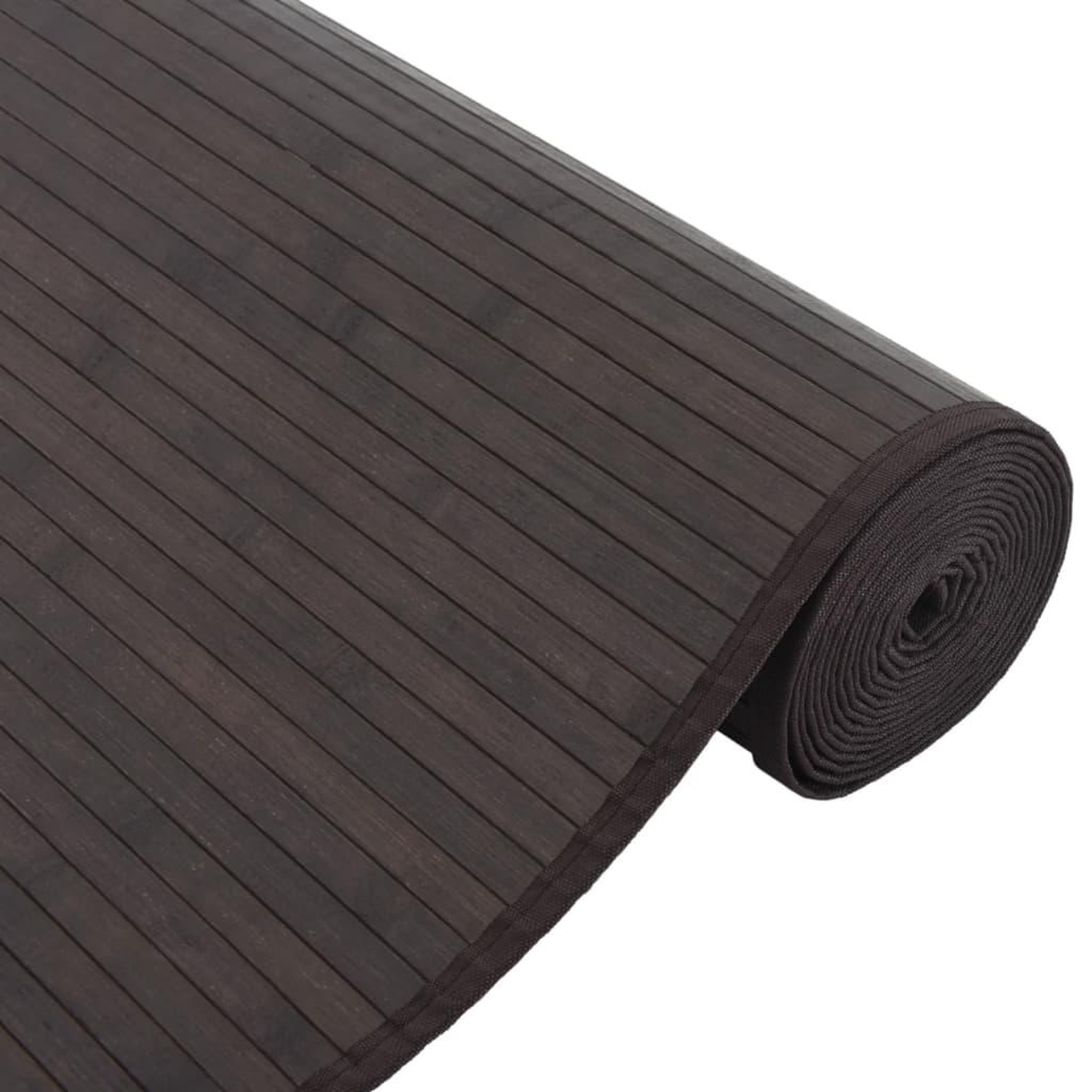 Voir la diapositive 4 : VIDAXL Tapis rectangulaire marron fonce 80x1000 cm bambou
