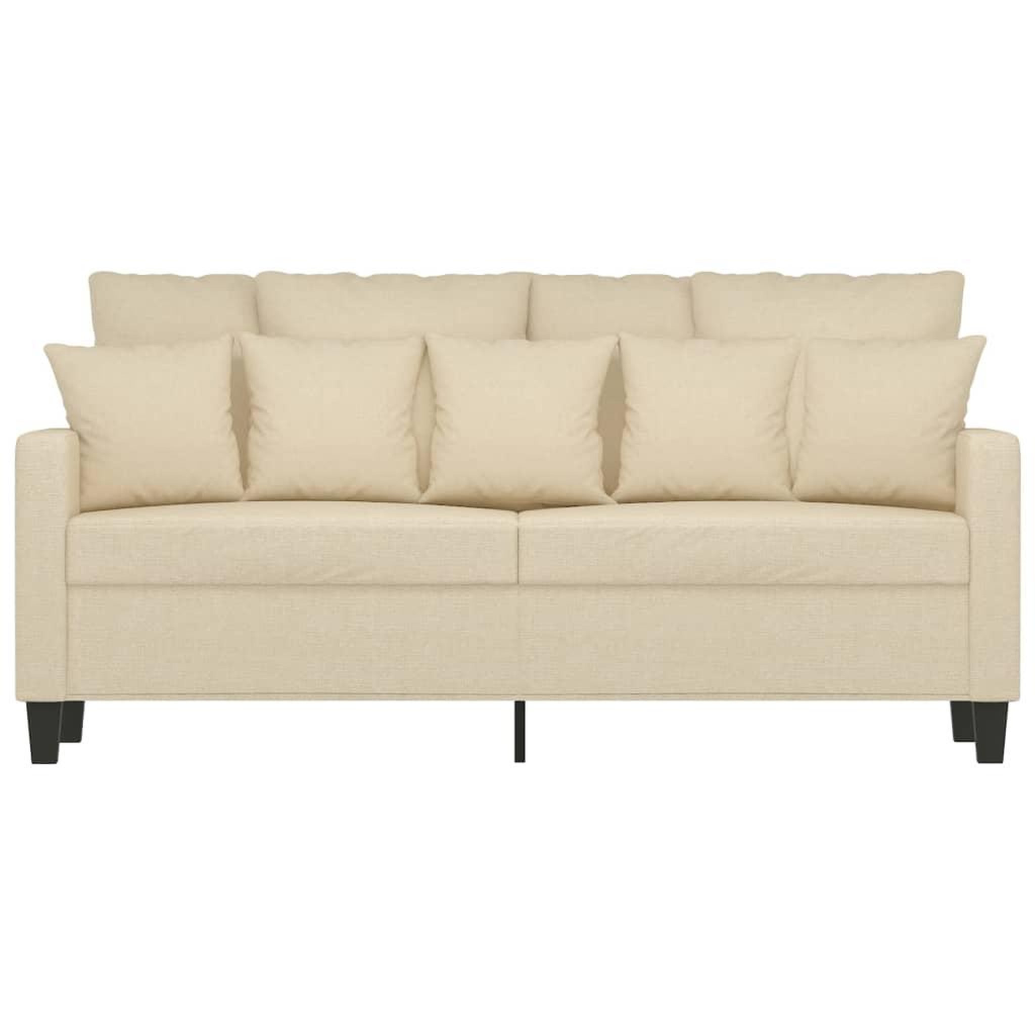Voir la diapositive 3 : VIDAXL Canape a 2 places Creme 140 cm Tissu