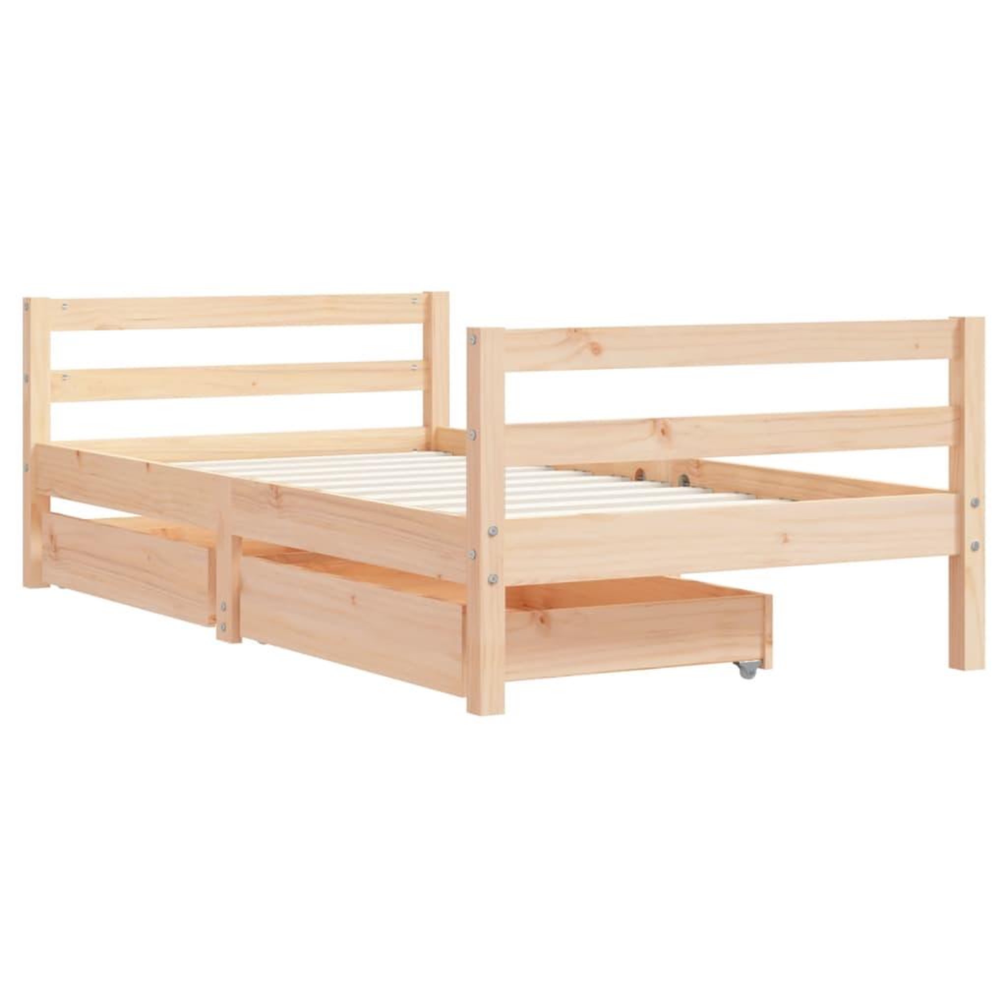 Voir la diapositive 3 : VIDAXL Cadre de lit pour enfant et tiroirs 80x160cm bois de pin massif