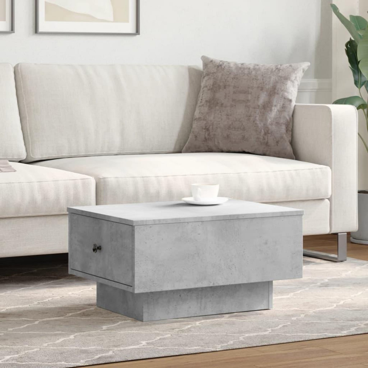 VIDAXL Table basse gris beton 60x45x31 cm bois d'ingenierie