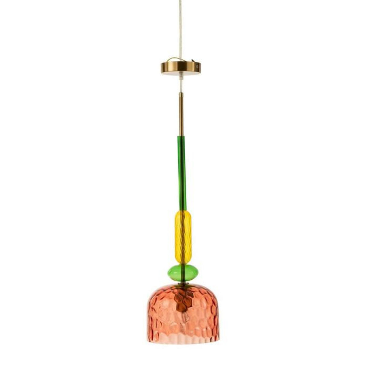 Paris Prix Lampe Suspension en Verre  Fiona  160cm Rouge