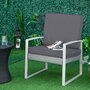 Voir la diapositive 2 : OUTSUNNY Coussins de fauteuil de jardin zippés déhoussables - galettes de chaise de jardin - épais rembourrage 7 cm - polyester haute densité gris
