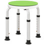 Voir la diapositive 1 : HOMCOM Tabouret de douche siège de douche - hauteur réglable, pivotant 360° - alu PP blanc vert
