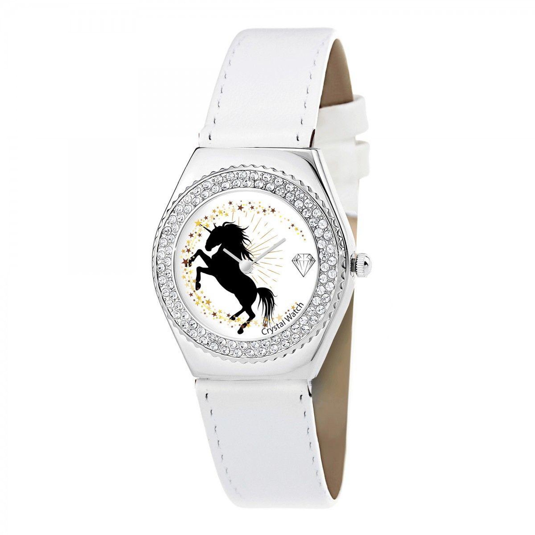 Voir la diapositive 3 : SC CRYSTAL Montre Alysson licorne à mouvement tournant SC Crystal ornée de Cristaux scintillants