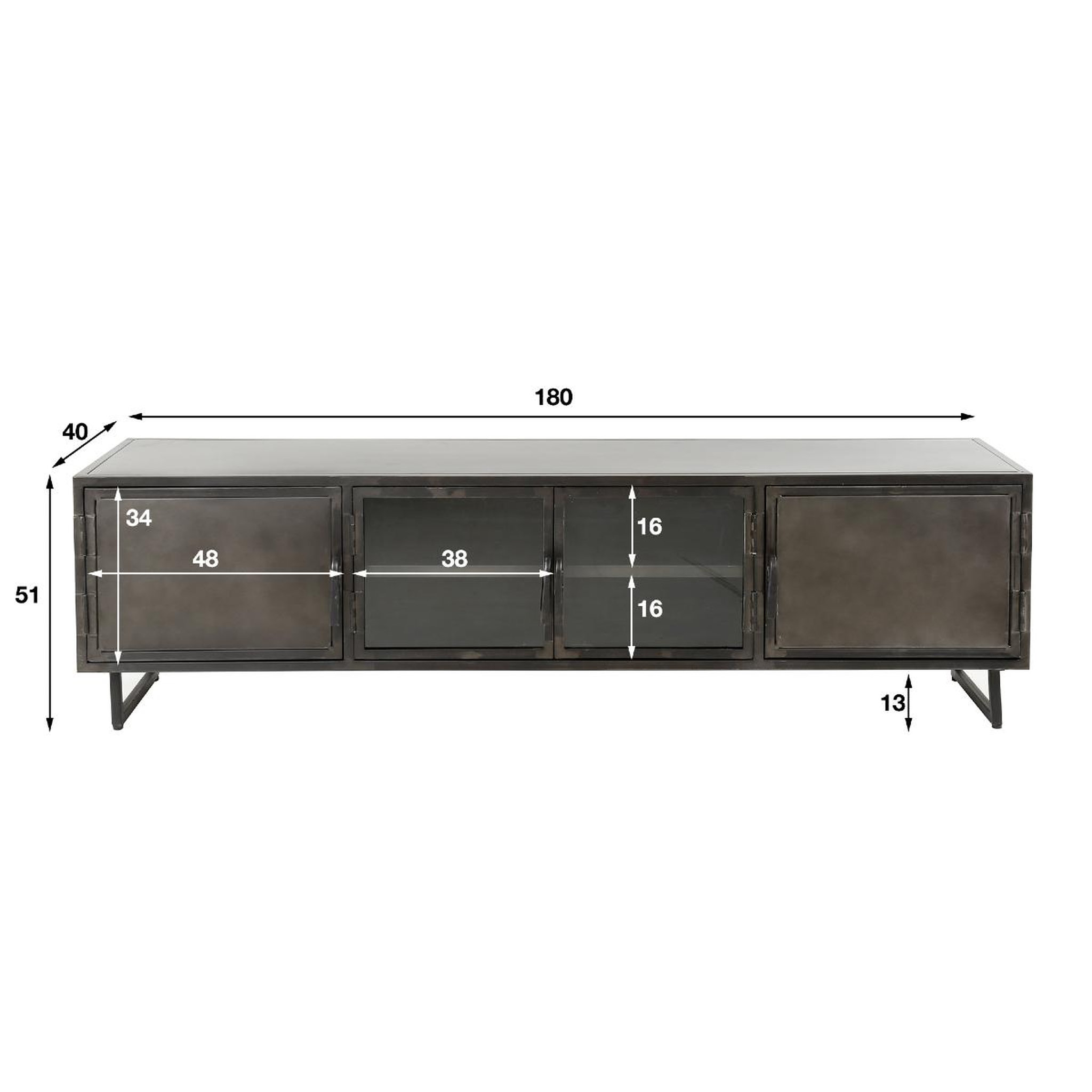 Voir la diapositive 6 : JLC KREATION Meuble tv industriel en métal 180cm iron