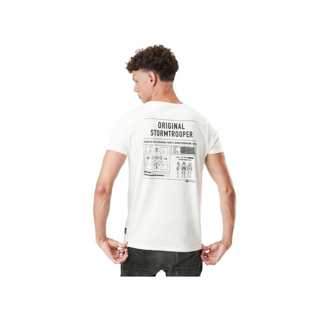 CAPSLAB TShirt col rond homme en coton Stormtrooper pas cher Auchan.fr