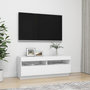 Voir la diapositive 5 : VIDAXL Meuble TV avec lumieres LED Blanc 100x35x40 cm