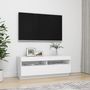 Voir la diapositive 5 : VIDAXL Meuble TV avec lumieres LED Blanc 100x35x40 cm