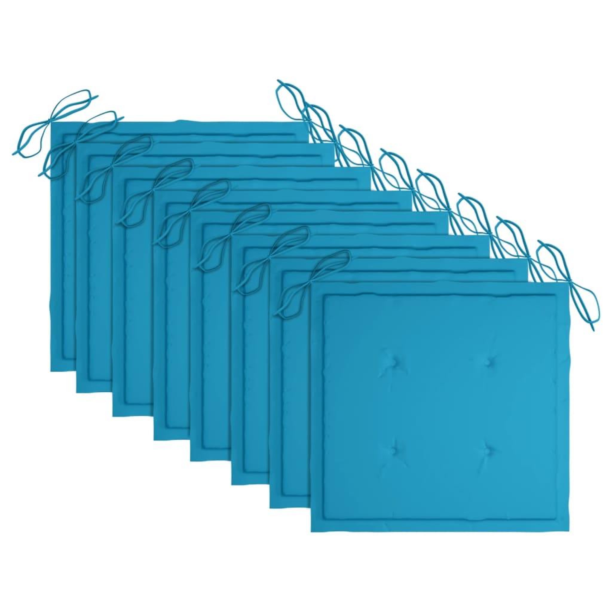 Voir la diapositive 5 : VIDAXL Chaises de jardin lot de 8 avec coussins bleu Bois teck massif