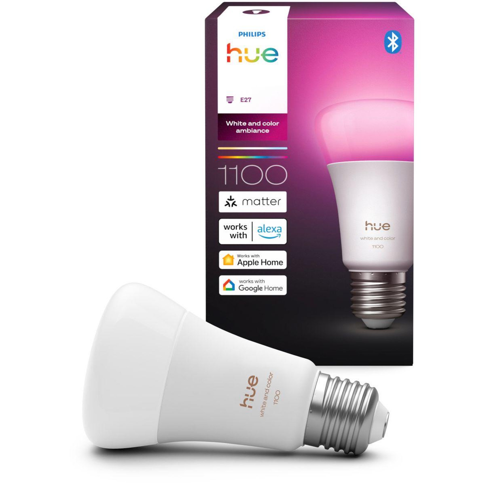 Voir la diapositive 2 : PHILIPS HUE Ampoule led connectée e27 white&color ambiance 75w