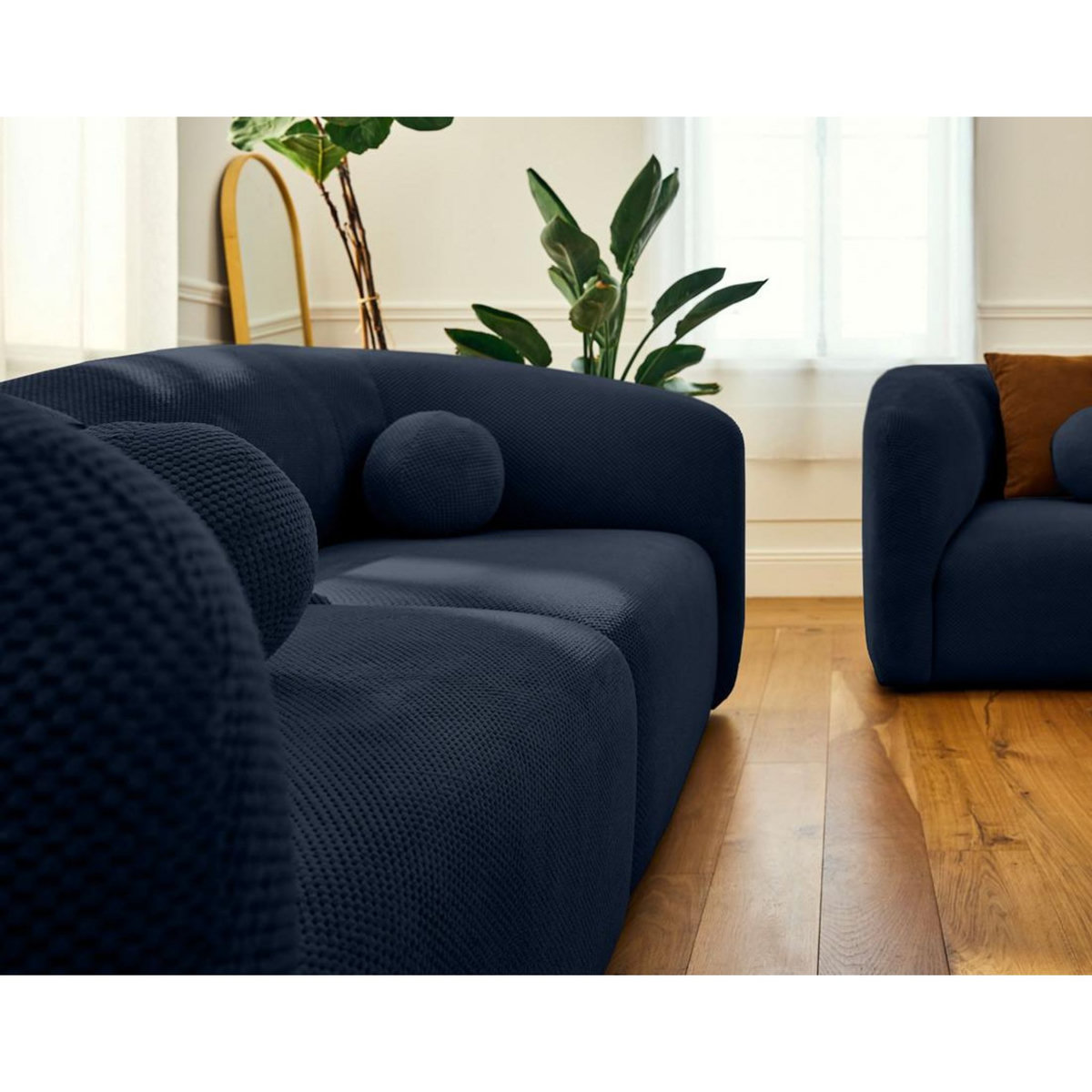 LISA DESIGN Charles - canapé droit 2 places en velours texturé