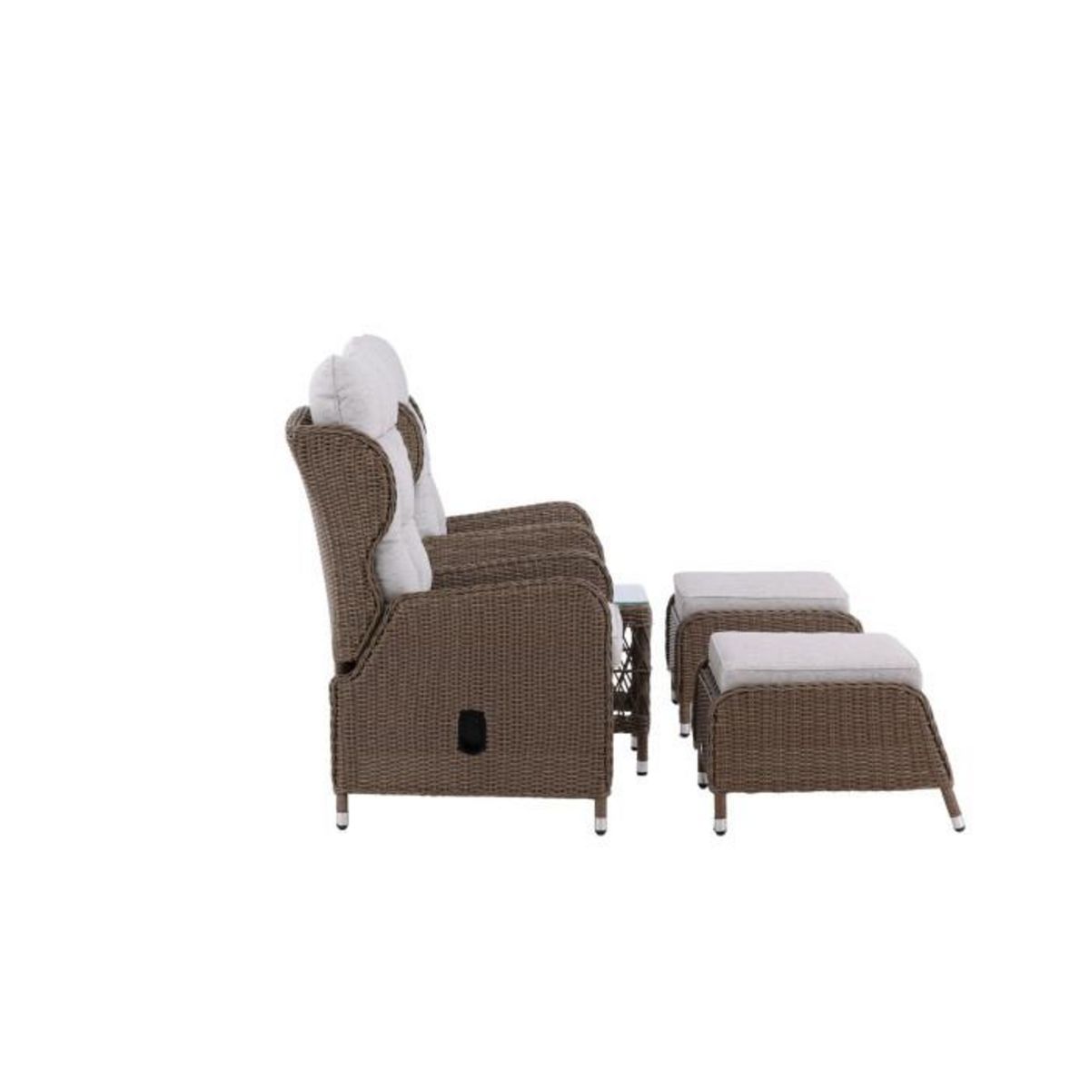 Paris Prix Salon de Jardin Lounge Inclinable  Washington  103cm Naturel