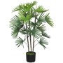 Voir la diapositive 1 : HOMCOM Palmier artificiel - plante artificielle H.90cm - 3 pieds 24 feuilles grand réalisme - pot inclus