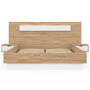 Voir la diapositive 3 : ID MARKET Lit double SANTA avec tête de lit + tables de chevet intégrées et sommier 140 x 190 cm bois et blanc