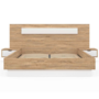 Voir la diapositive 3 : ID MARKET Lit double SANTA avec tête de lit + tables de chevet intégrées et sommier 140 x 190 cm bois et blanc