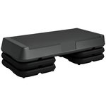HOMCOM Stepper aérobic fitness hauteur réglable 3 niv. 10/15/20 cm surface antidérapante PE gris