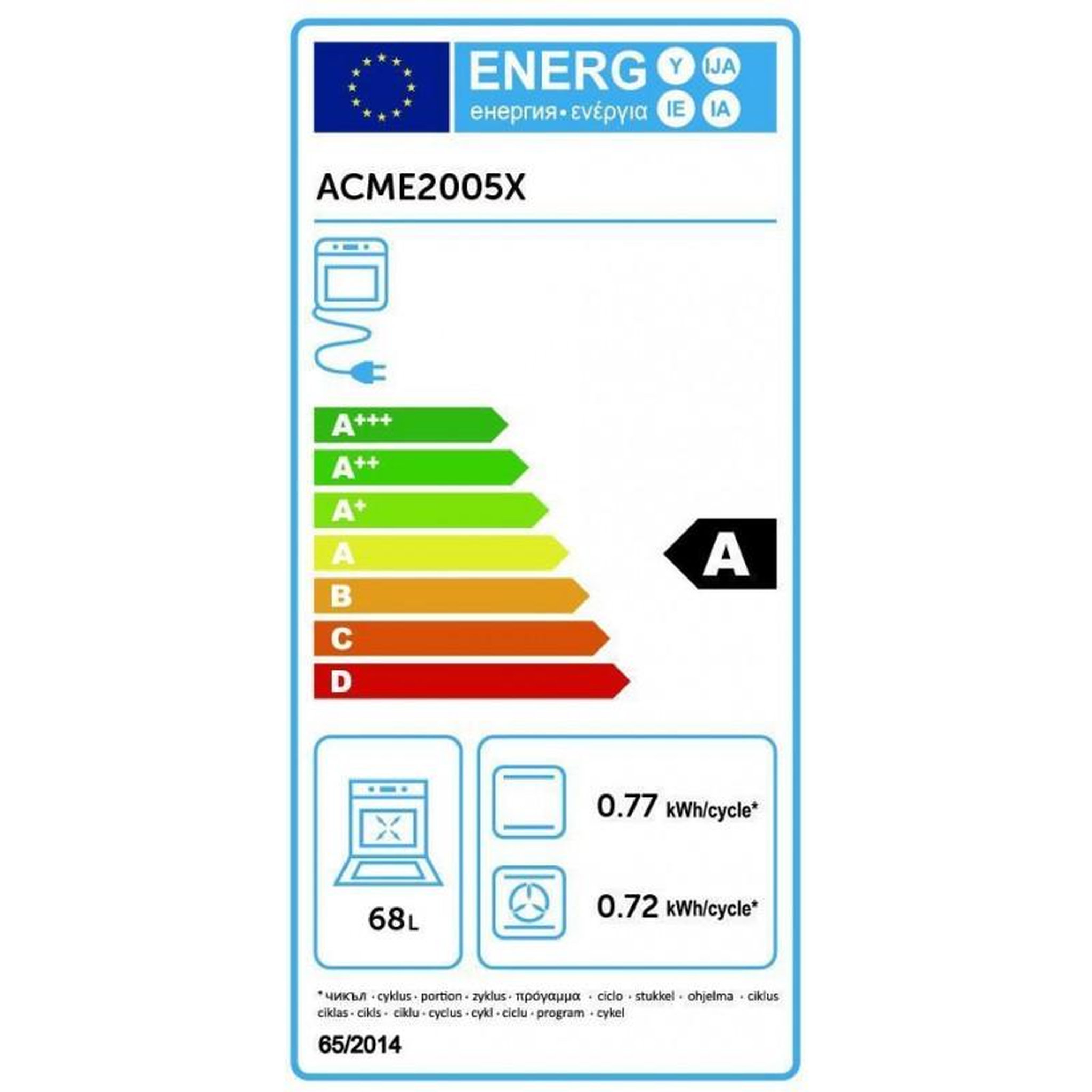 Voir la diapositive 6 : Amica Cuisinière gaz a 68l 4 feux inox - acme2005x