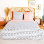 Voir la diapositive 1 : COTE DECO Housse de couette 200x200 VOLEA + 2 taies 100% coton adouci 57 fils/cm2