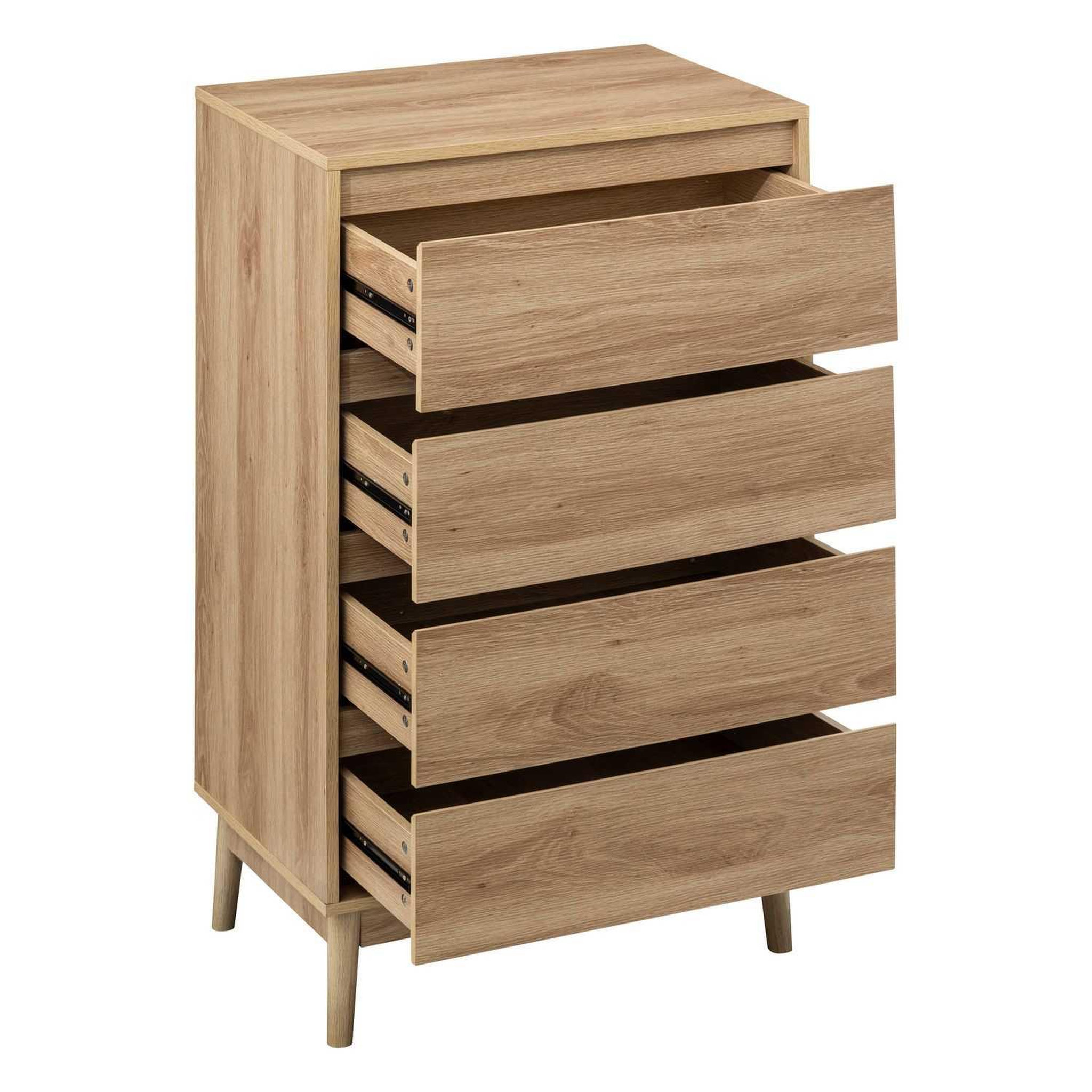 Voir la diapositive 3 : FIVE Commode 4 tiroirs liam - marron