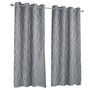 Voir la diapositive 1 : ID MARKET Lot de 2 rideaux thermiques gris anthracite motif courbe 140x240 cm