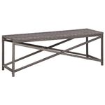 VIDAXL Banc de jardin 120 cm Resine tressee Gris