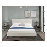 Habitat et Jardin Lit double en tissu design  Moritz  - 140 x 190 cm - Beige