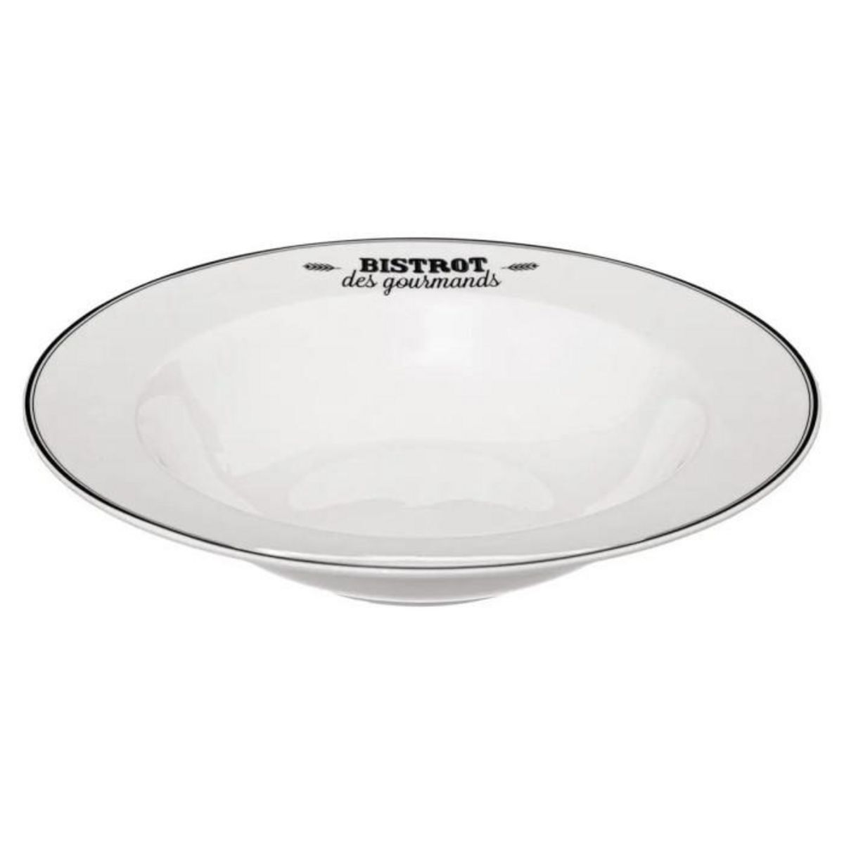 SECRET DE GOURMET Lot de 6 Assiettes à Pâtes  Bistrot  27cm Blanc