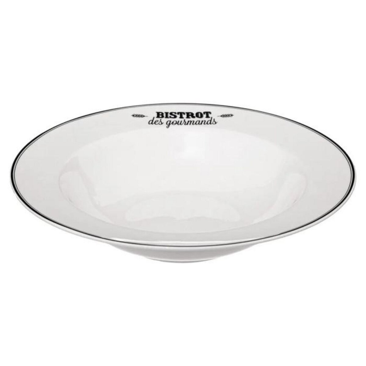 SECRET DE GOURMET Lot de 6 Assiettes à Pâtes  Bistrot  27cm Blanc