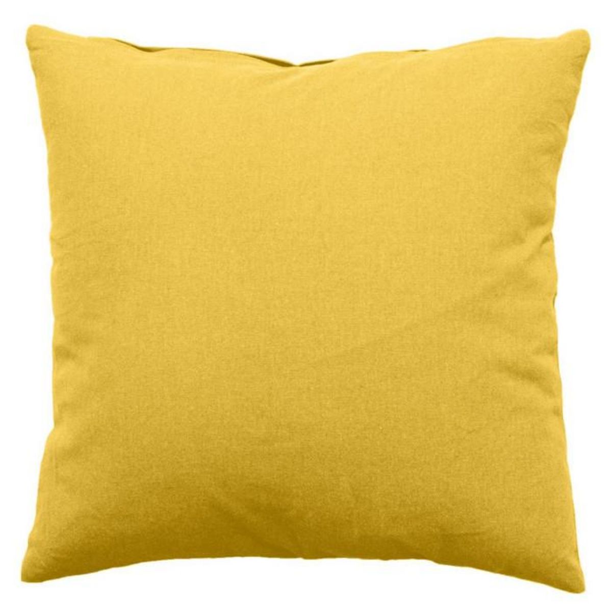 Paris Prix Coussin Déco Uni Déhoussable  Panama  60x60cm Jaune