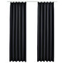 Voir la diapositive 2 : VIDAXL Rideaux occultants avec crochets 2 pcs Noir 140x225 cm