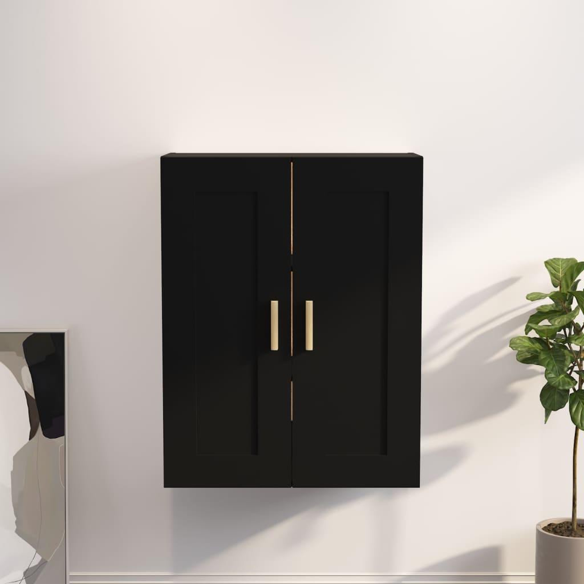 Voir la diapositive 1 : VIDAXL Armoire murale noir 69,5x32,5x90 cm bois d'ingenierie