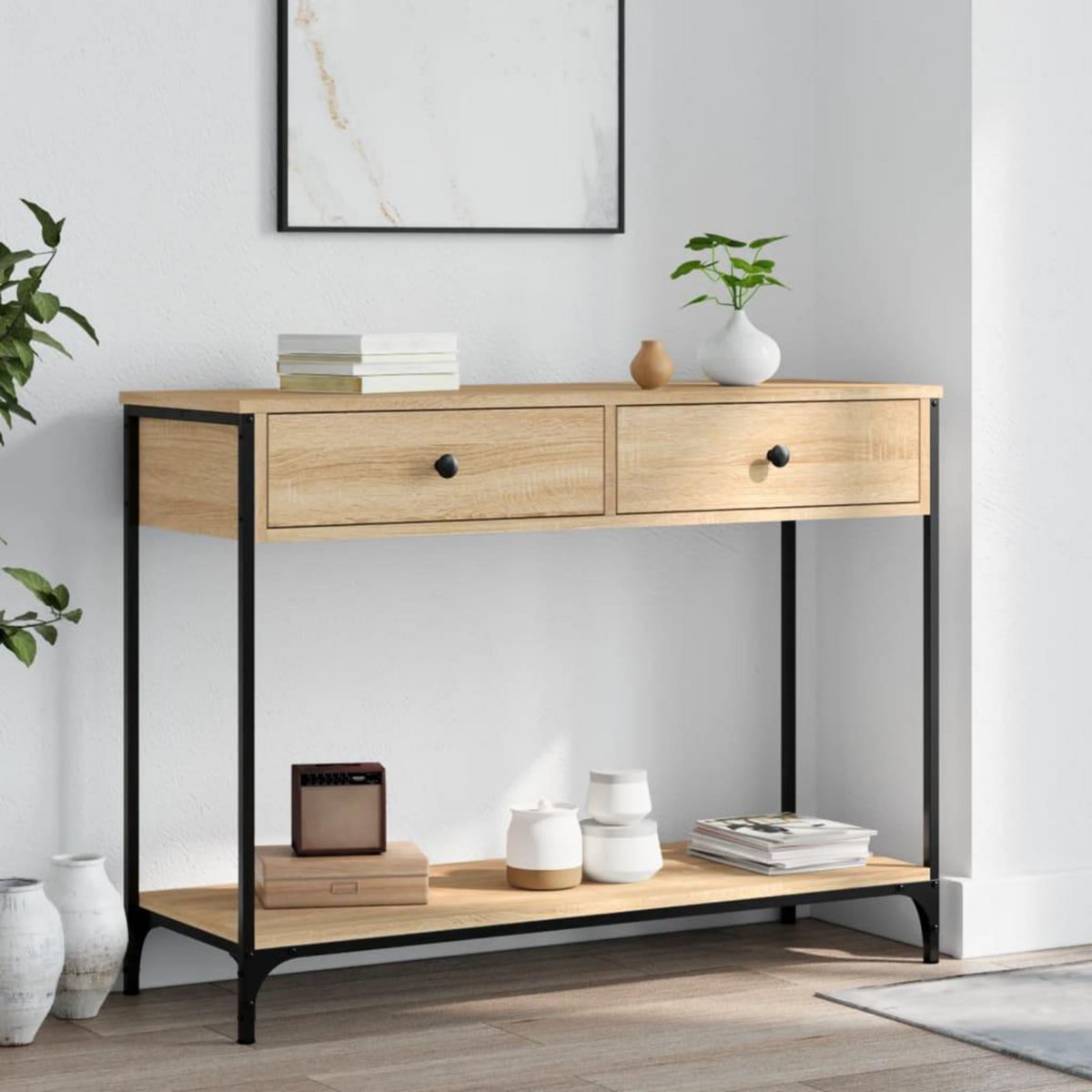 VIDAXL Table console chene sonoma 100x34,5x75 cm bois d'ingenierie