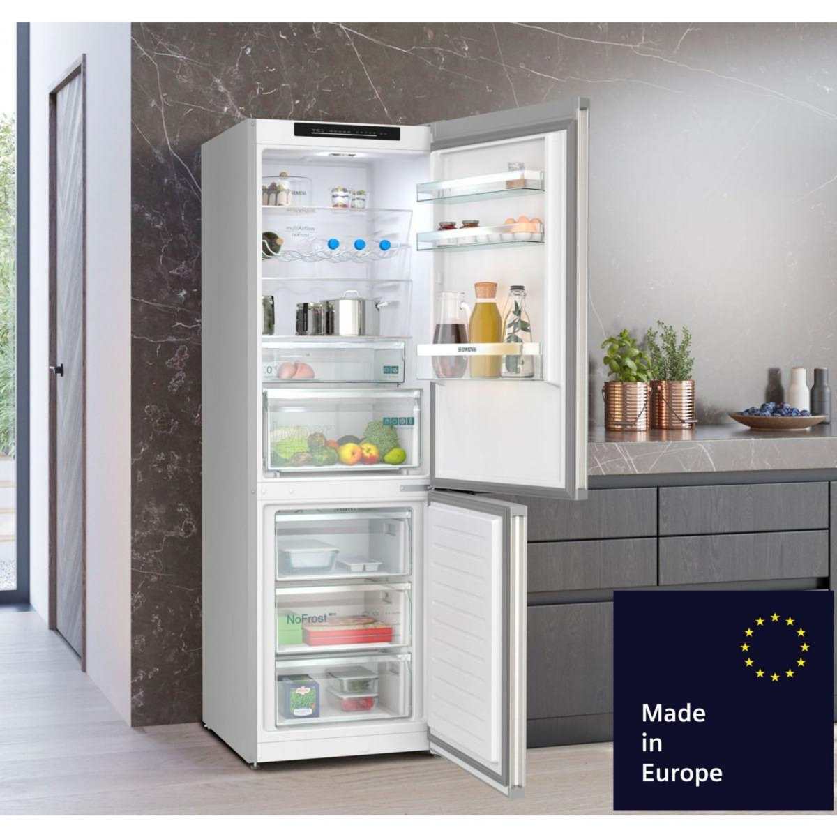 Siemens Réfrigérateur combiné KG36N2IBF iQ300, Tiroirs hyperFresh 0°