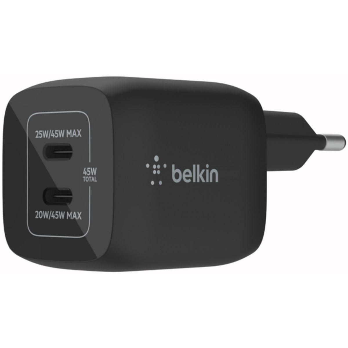 Belkin Chargeur secteur 45W USB-C pour Samsung et Apple Noir
