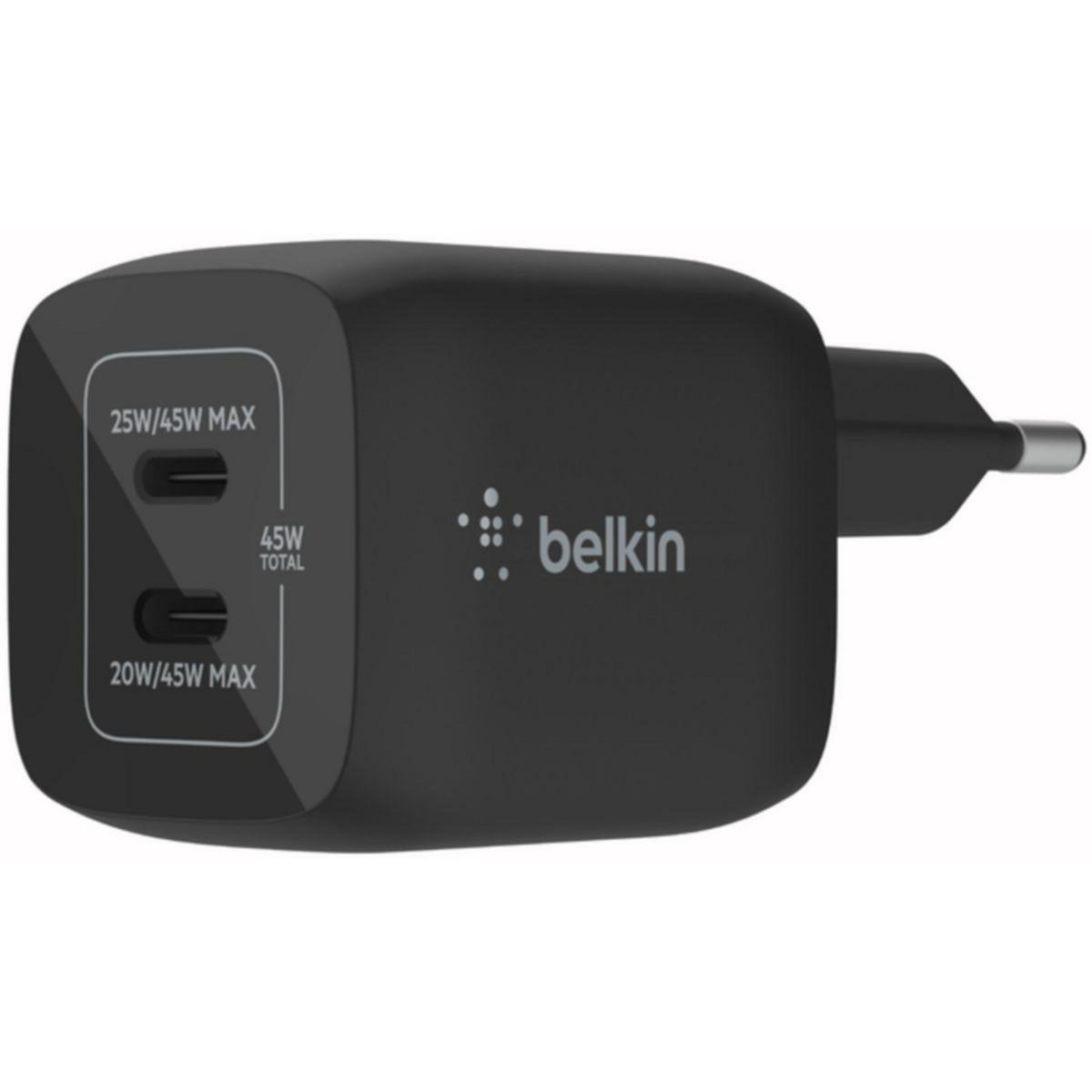 Belkin Chargeur secteur 45W USB-C pour Samsung et Apple Noir
