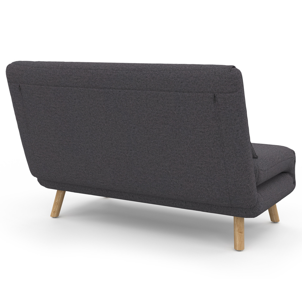 ID MARKET Canapé convertible ROMEO lit d'appoint 2 places 120 x 190 cm tissu gris anthracite